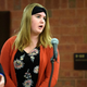 In this Nov. 21, 2017, file photo, Brianna Brochu, accused of contaminating her black roommate’s belongings at the University of Hartford, addresses the court during a hearing in Hartford, Conn.